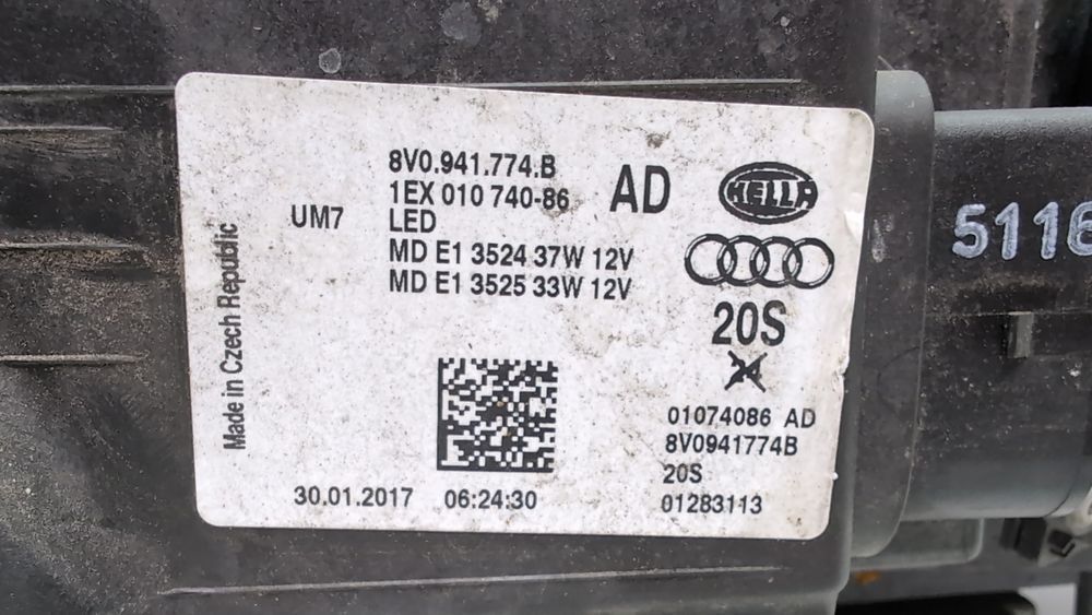 Фара передня права (дефект) Audi S3 2013-2016 (8V) 8V0941774B 1100186 фото