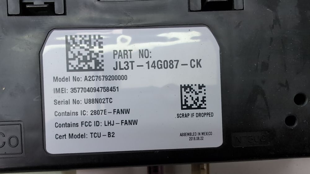 Блок телематики Ford Escape 2017-2019 (3rd gen C520 restyle) JL3Z19K350CA 1078036 фото