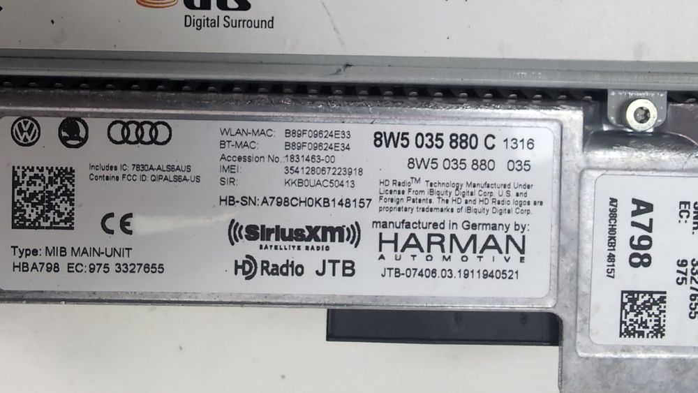 Блок mmi мультимедиа навигация(harman) Audi A4 2016-2019 (B9) 8W5035890C 1090895 фото