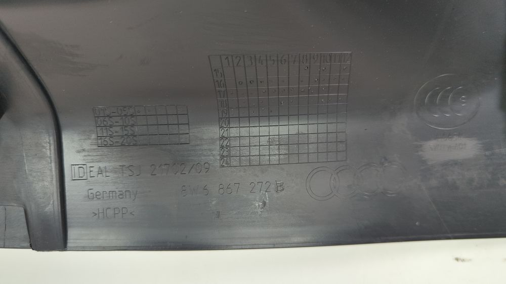 Накладка передней правой стойки нижняя Audi S5 2016-2019 (F5(8W6)) 8W6867272B4PK 1047309 фото