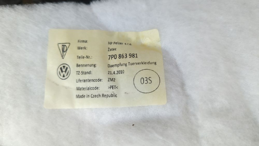 Карта дверей задньої (правої) (дефект) Volkswagen Touareg 2010-2014 (7P 2nd gen) 7P6867216JY0Y 1059836 фото