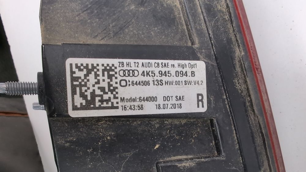 Фонарь задний правый, внутренний Audi A6 2019-2023 (C8) 4K5945094B 1078627 фото