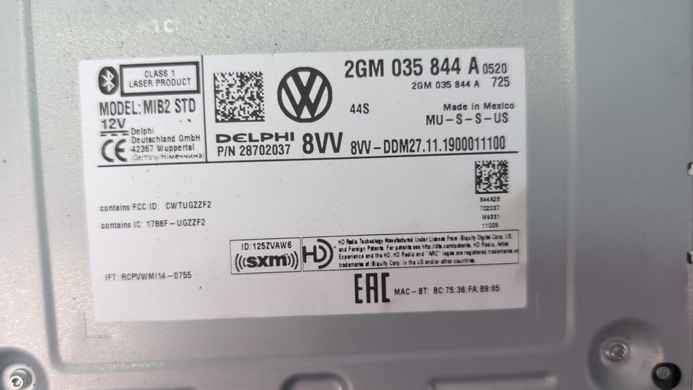 Блок управління навігацією мультимедія Volkswagen Tiguan 2018-2021 (AD/BW) 2GM035878A 1072009 фото