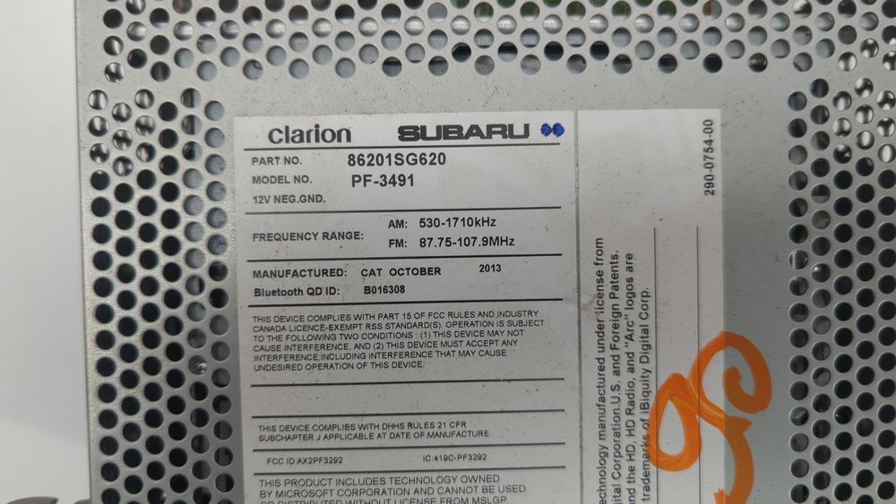 Магнитофон радио Subaru Forester 2014-2016 (SJ) 86201SG620 1042740 фото