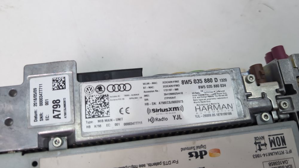 Блок mmi мультимедіа навігація HARMAN Audi Q5 2018-2020 (80A) 8W5035890D 1101629 фото