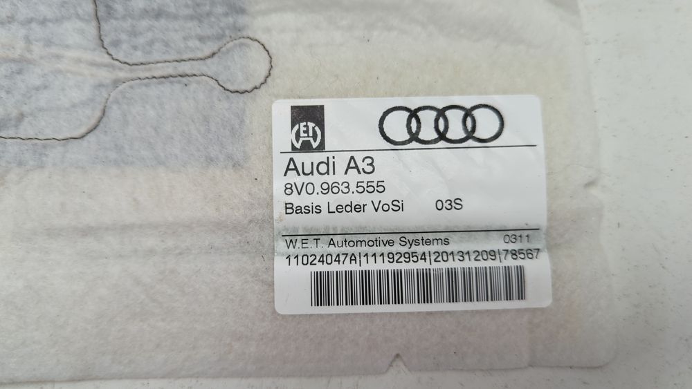 Підігрів сидіння переднього лівого/правого Audi A3 2013-2016 (8V) 8V0963555 1053783 фото
