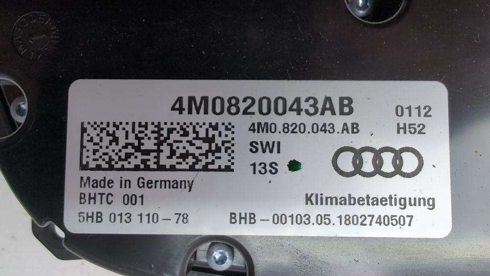 Панель управления климат-контролем Audi Q7 2017-2019 (4M) 4M0820043ABSWI 1083426 фото